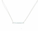 925 Sterling Silver Double Chain Plate Necklace - Modern Minimalist