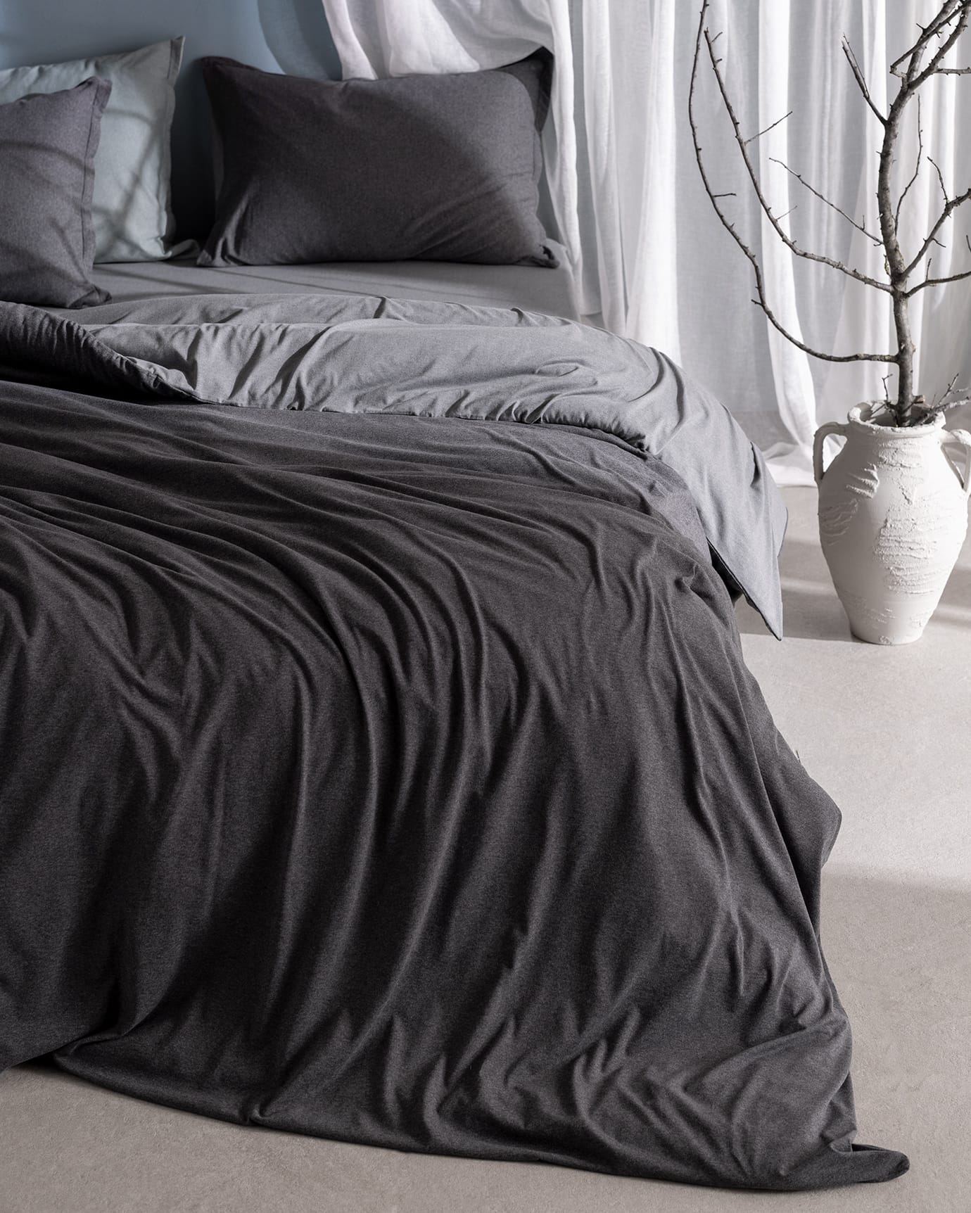 Cotton Blend Single Duvet Set - Soft Jersey & Fitted