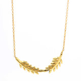 Sterling Silver Double Acacia Leaf Pendant Necklace