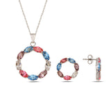 Sterling Silver Marquise Swarovski Crystal Set - Neptune Collection