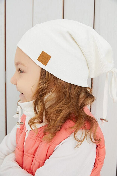 6 White 2 - Piece 100% Cotton Baby & Child Hat & Neck Warmer Set - TryAladdin