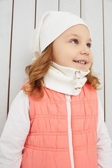 6 White 2 - Piece 100% cotton Baby & child Hat & Neck Warmer Set - TryAladdin