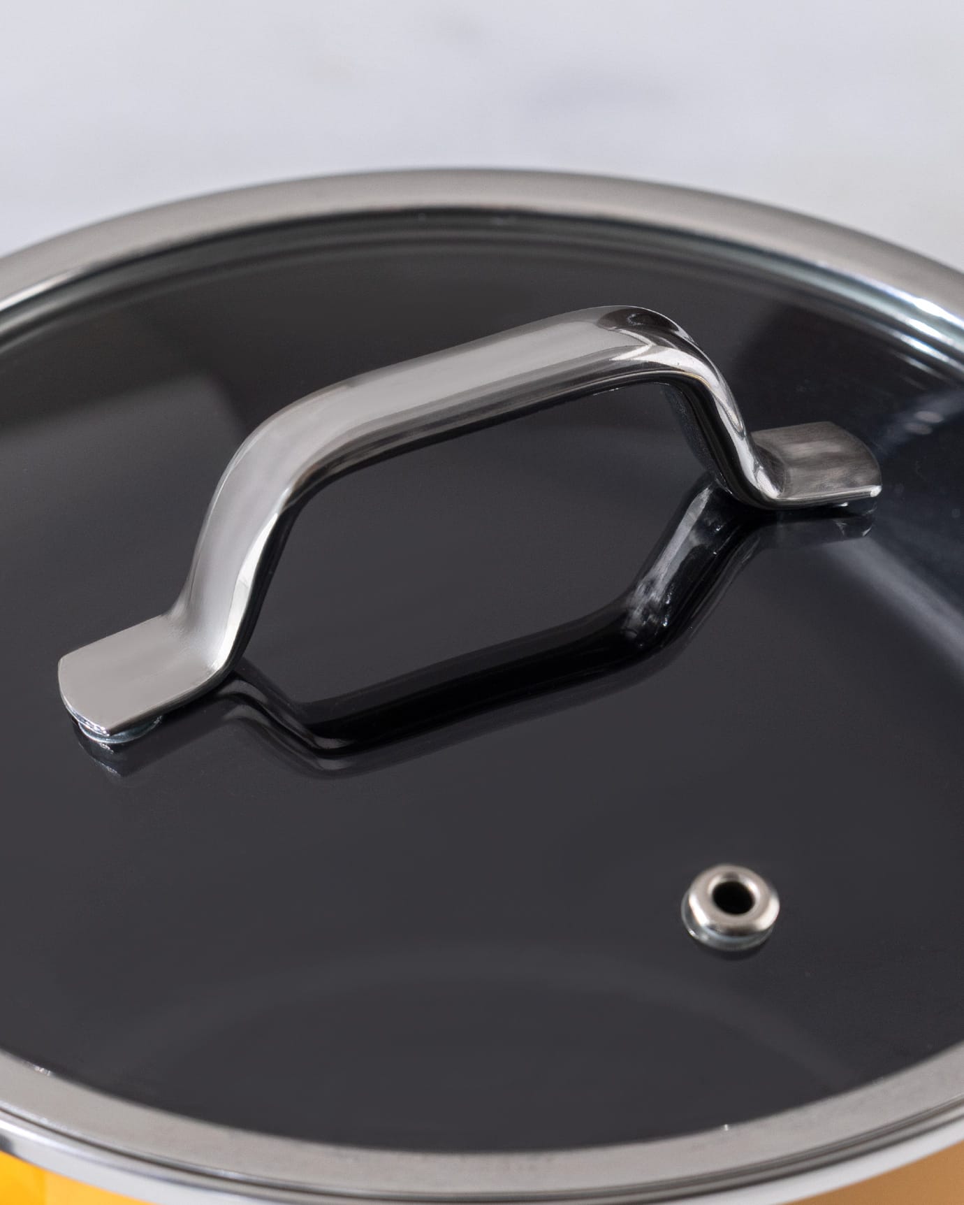 18 cm Titanium Enamel Deep Cooking Pot, Mustard