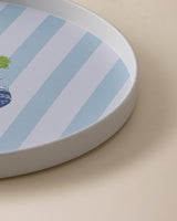 Colorful Plastic Round Serving Tray - Modern & Versatile Design