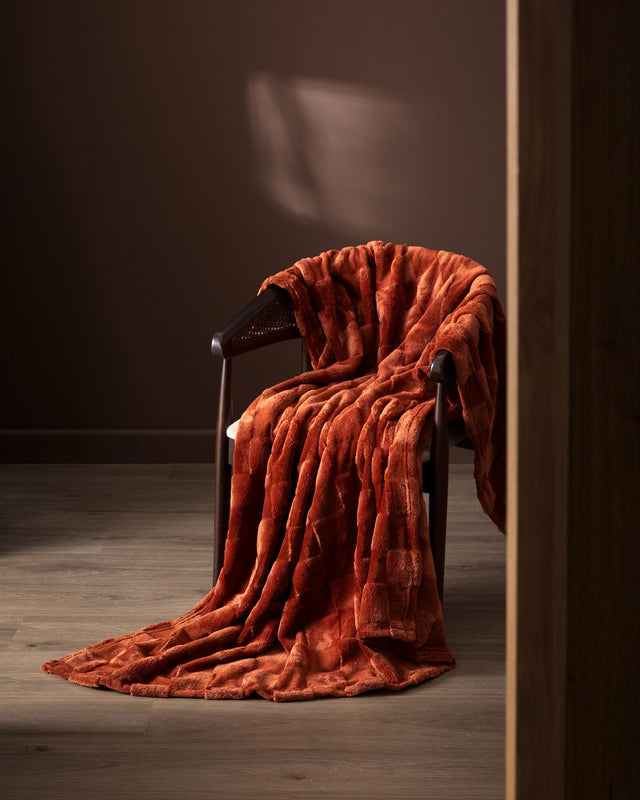 Ultra-Soft Welsoft Polyester TV Blanket - Terra Cotta Cozy