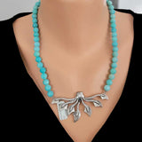 Sterling Silver Amazonite Pendant Necklace - Natural Gemstone