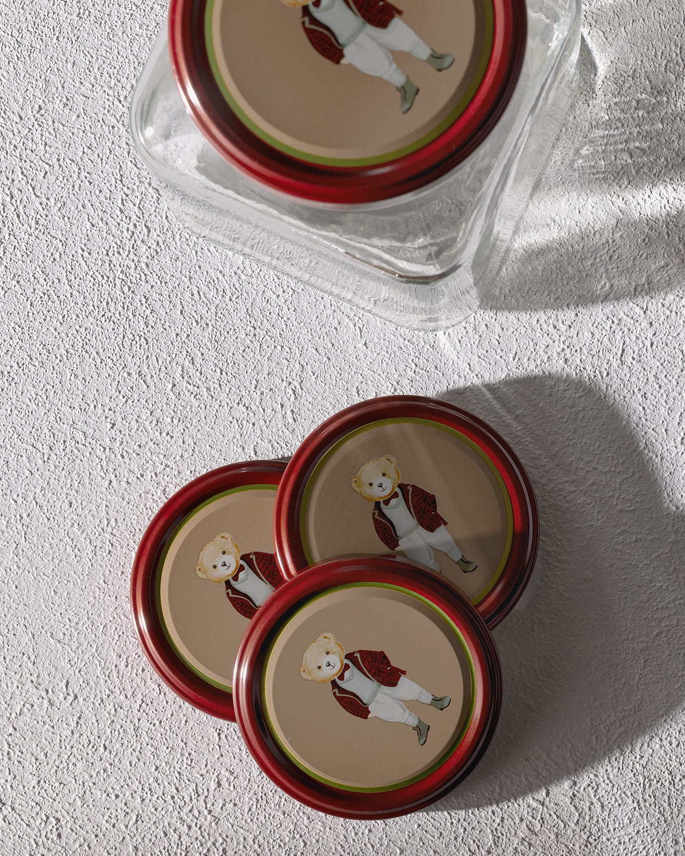 Square Glass Food Storage Jar with Lid - Red - 1600 ml
