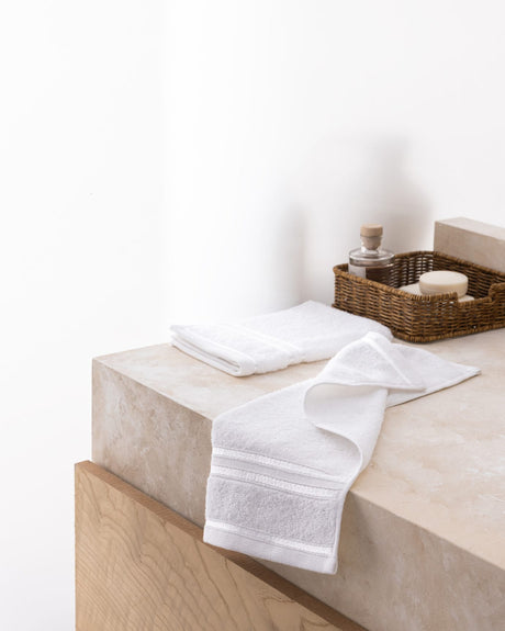 Premium 100% Cotton Hand Towel Set, 2-Pack - Plush & Absorbent with Decorative Border