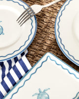 New Bone Porcelain 6-Person Dinner Set - Souterrain Blue & White