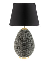 Plastic Table Lamp with Shade - Modern Grey Minimalist Design