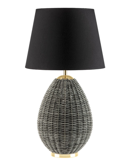 Plastic Table Lamp with Shade - Modern Grey Minimalist Design