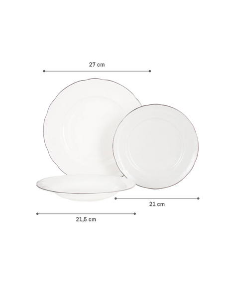 Fine Bone Porcelain 6-Person Dinner Set - Edmon Collection