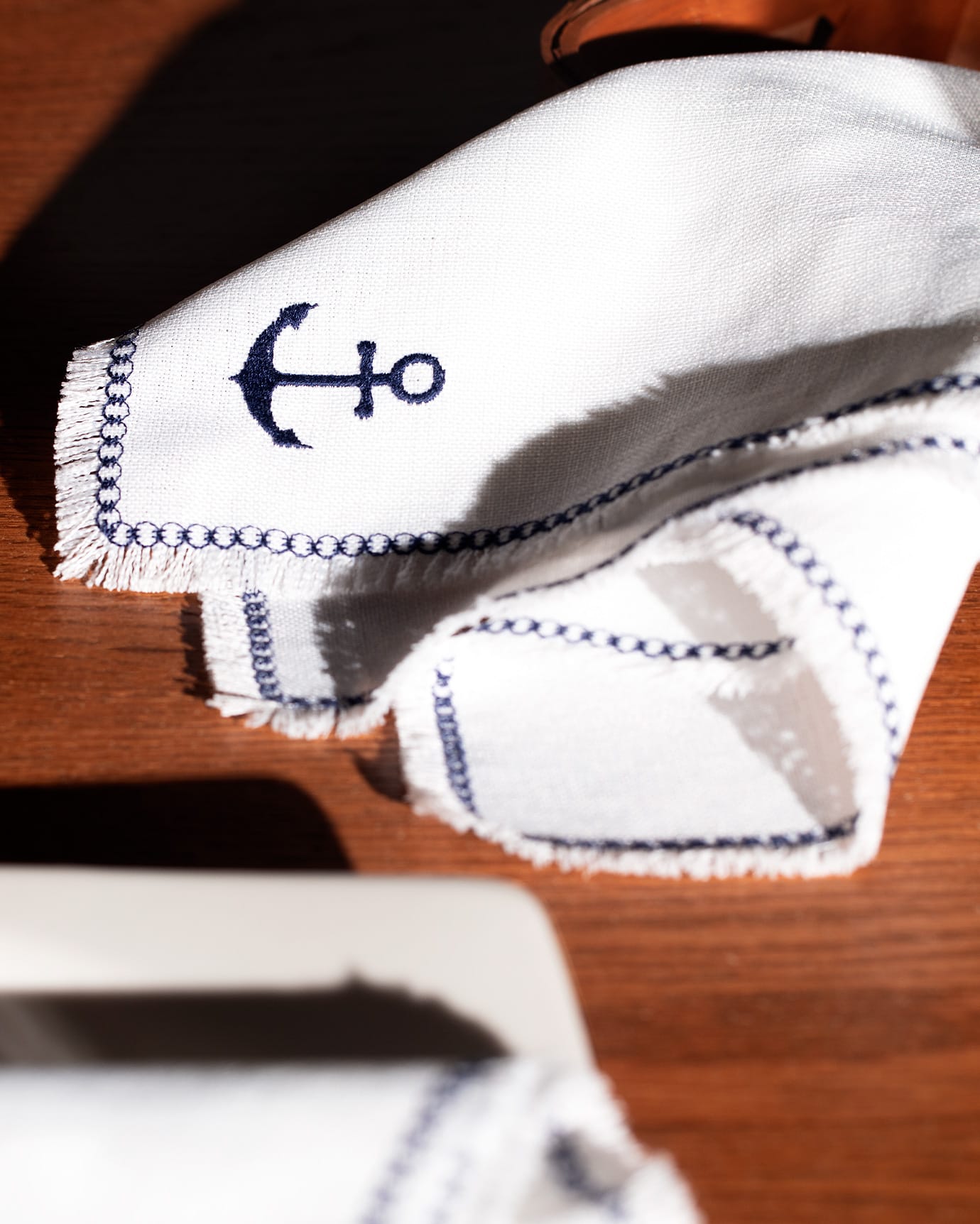 Ancre Design Cloth Dinner Napkins - Set of 2 Reusable Fabric Table Linens