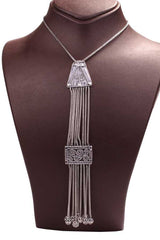 Professional Geometric Long 925 Sterling Silver Necklace