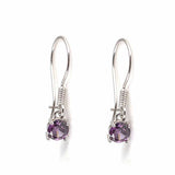 Premium 925 Sterling Silver Small Round Amethyst Earrings