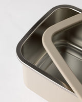 Contenedor de Almacenamiento de Alimentos de Acero Inoxidable, 1500ml, Beige Suave