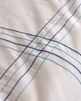100% Cotton Double Duvet Cover Set - Holly White/Turquoise