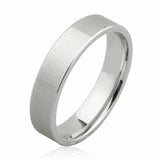 Premium 925 Sterling Silver Matte Domed Flat Wedding Band