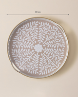 Plastic Woven Serving Tray - Round Textured Design
