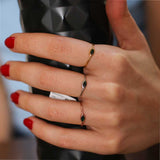 925 Sterling Silver Emerald Color Zircon Ring - Elegant Shuttle Design