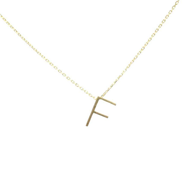 Personalized 925 Sterling Silver 3D Initial F Pendant Necklace