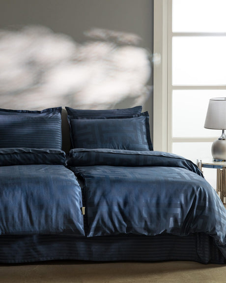 Cotton-Polyester Sateen Duvet Cover Set - Jacquard Weave Design