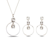 Sterling Silver Swarovski Crystal Three Ring Set - Infinity Solitaire Design