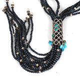 Professional Sterling Silver Cat Eye Stone Long Necklace