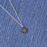Sterling Silver Mini Sun Pendant Necklace - Minimalist