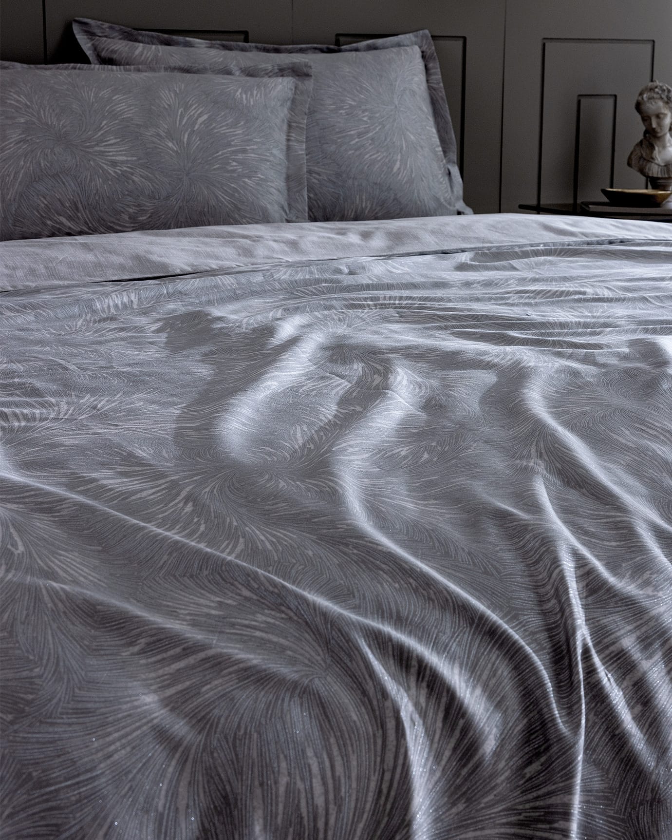 100% Cotton Sateen Double Duvet Cover Set - Vannes Printed Design
