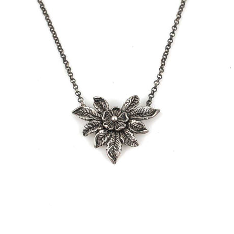 Sterling Silver Flower Pendant Necklace - Delicate Floral Design
