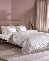 Saule King Size 100% Cotton Bedding Set - Embroidered Detail