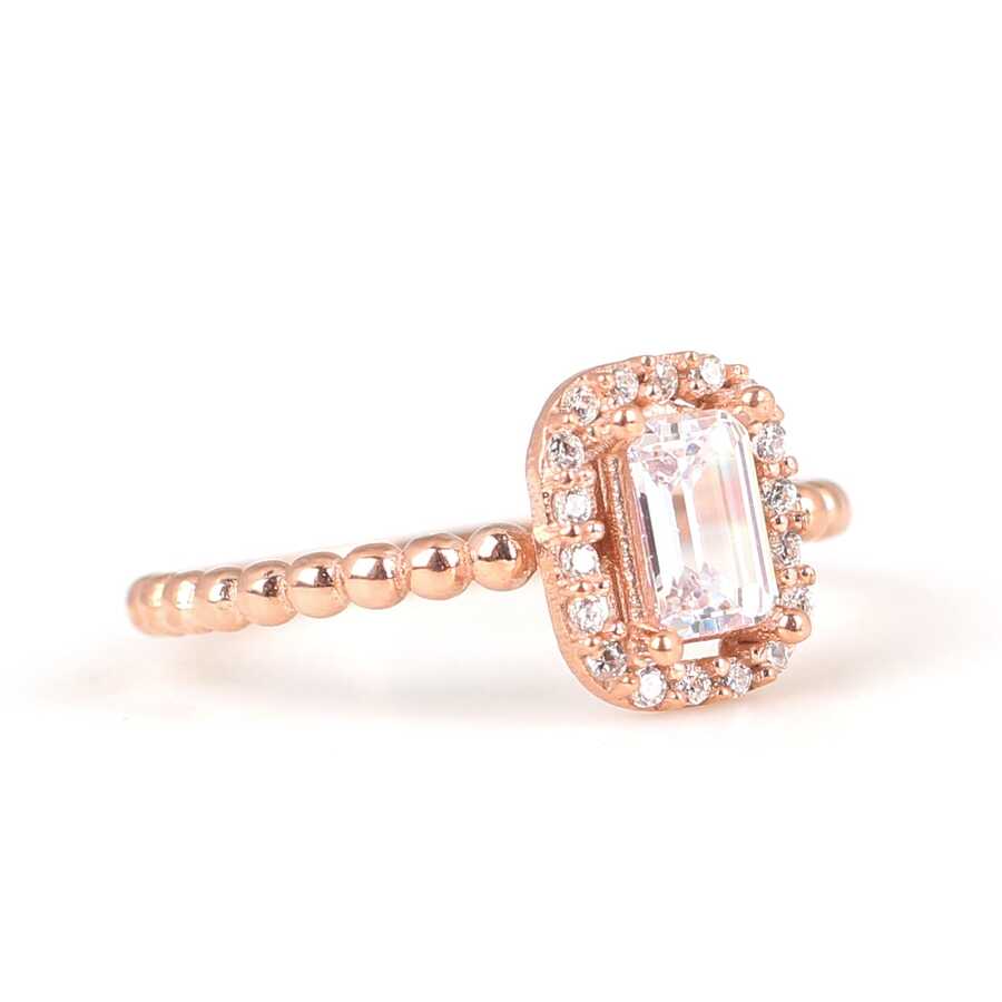 Bague baguette en argent sterling de qualité supérieure