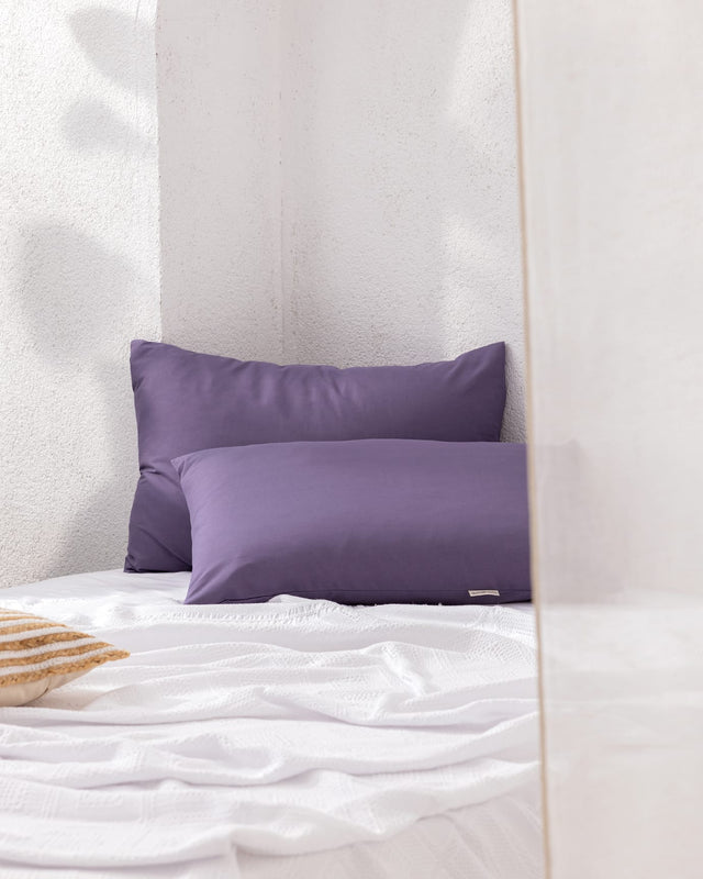 Soft 100% Cotton Pillowcase Set - 2 Pack - Purple