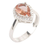 925 Sterling Silver Zultanite Teardrop Halo Ring - Color Change Gemstone