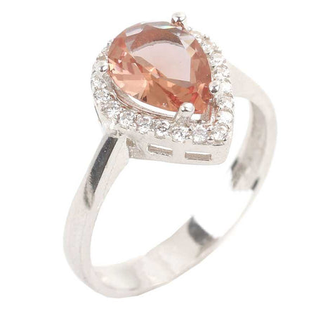 925 Sterling Silver Zultanite Teardrop Halo Ring - Color Change Gemstone