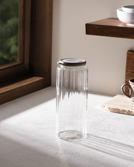 Airtight Borosilicate Glass Food Storage Jar, 1200 ml Kitchen Canister