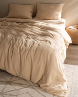 100% Cotton Muslin Double Duvet Cover Set - Soft & Fitted Design