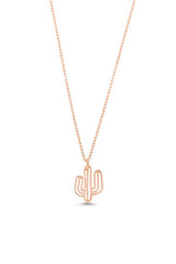 Collar pequeño de cactus en plata de ley - Encanto delicado