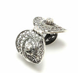 925 Sterling Silver Filigree Ring - Zircon Accented Design