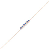 Professional Grade Sterling Silver Sapphire 6-Row Bracelet