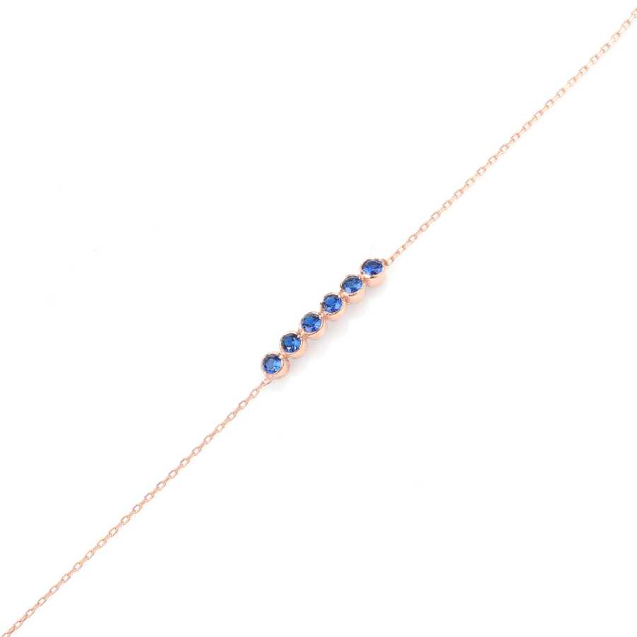 Professional Grade Sterling Silver Sapphire 6-Row Bracelet