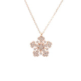 Premium 925 Sterling Silver Snowflake Necklace White Stone