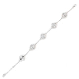 925 Sterling Silver Five Clover Zircon Bracelet