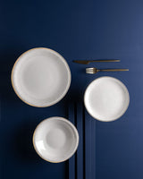 Fine Bone Porcelain 6-Person Dinner Set - Classic White Elegance