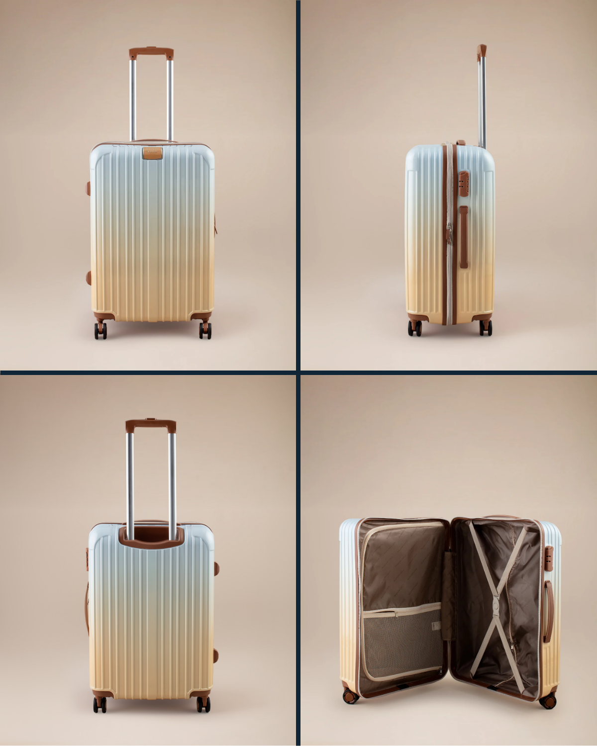 Medium Beige Travel Suitcase