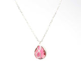 Premium 925 Sterling Silver Infinity Ruby Drop Necklace