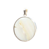 Sterling Silver Moonstone Pendant - Round Gemstone Design