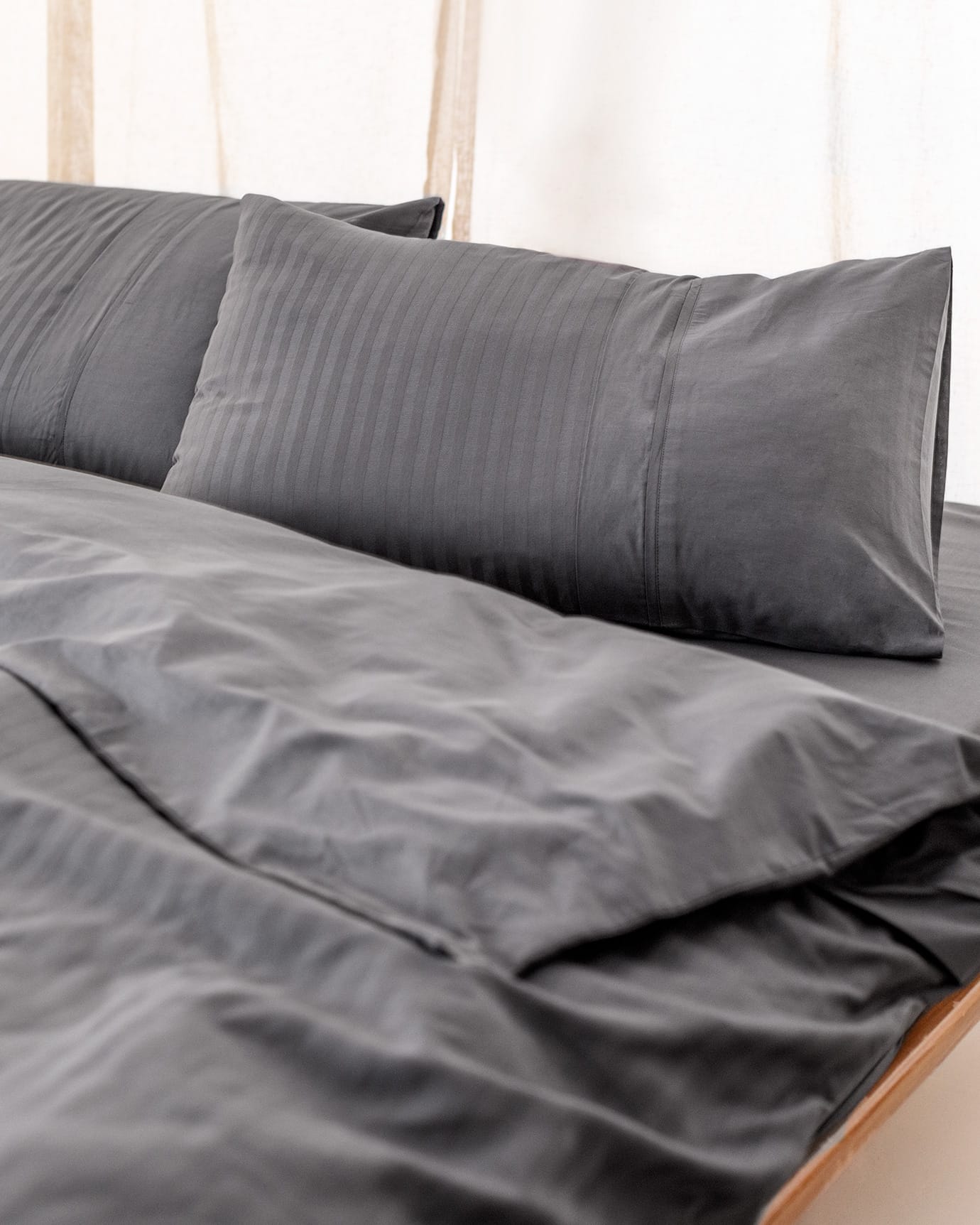 Adrien King Size 100% Cotton Striped Duvet Cover Set
