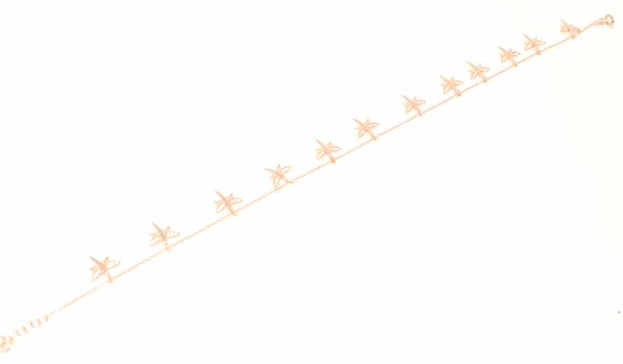 Sterling Silver Delicate Dragonfly Anklet with Sparkling Zircon